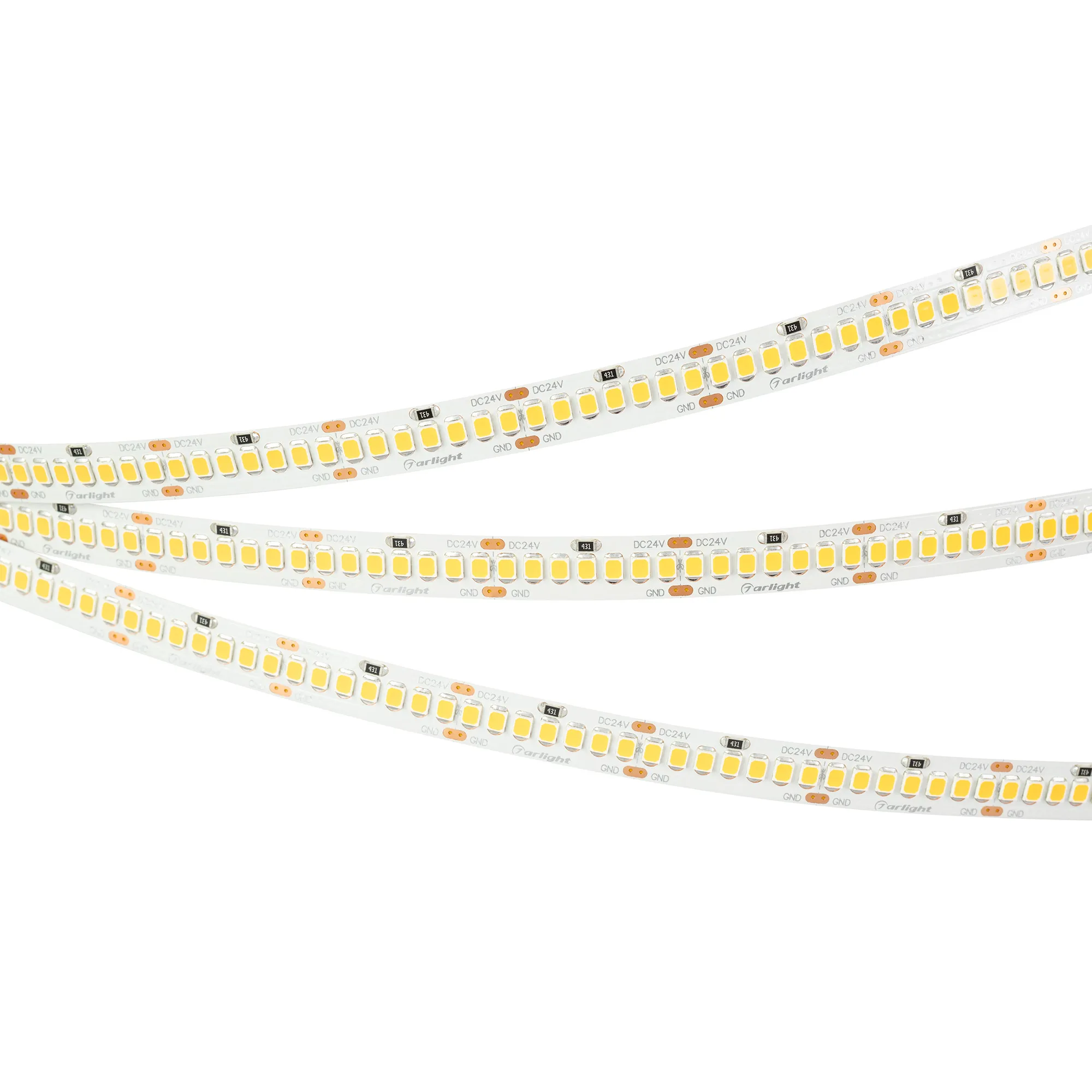 Лента светодиодная RT-A252-10mm 24V Warm3000 (11 W/m, IP20, 2835, 5m) (Arlight, Открытый)