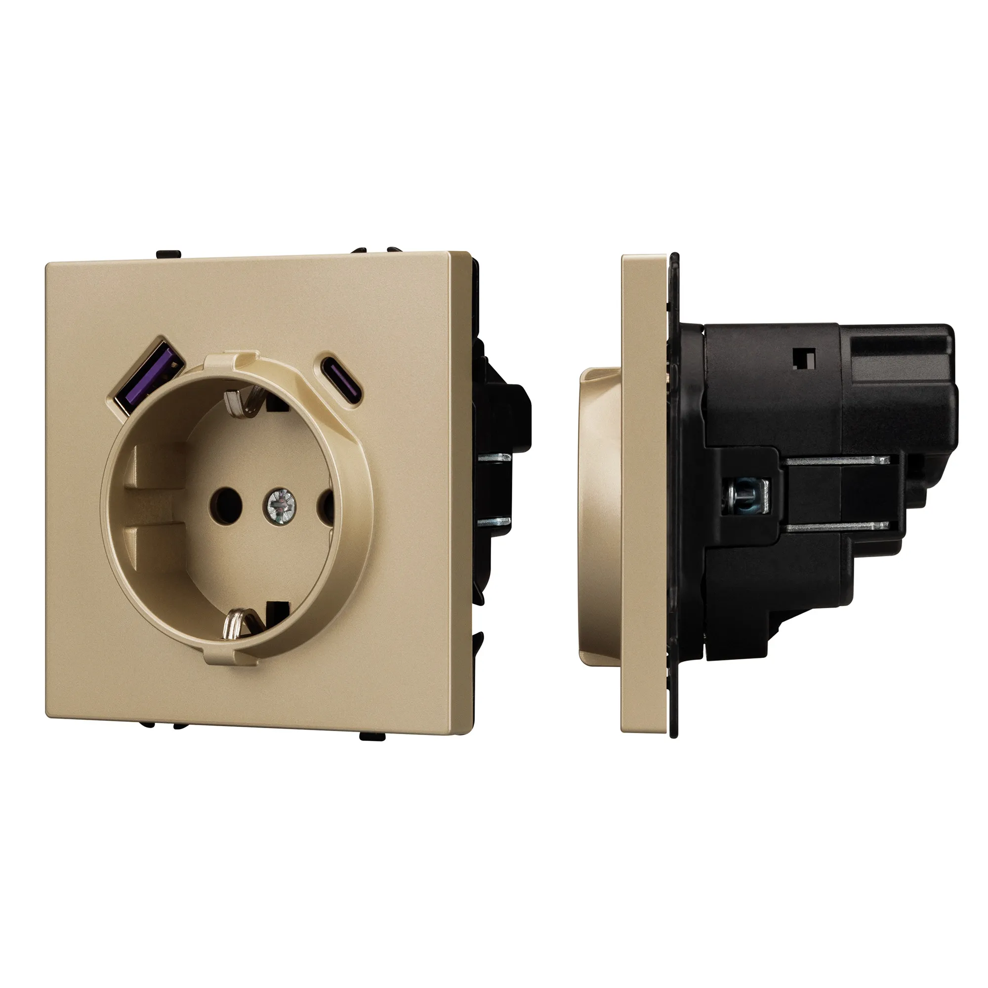 Механизм розетки с USB зарядкой SCT-NOBE-MUAC-SFPL-GD (230V, 16A) (Arlight, -)