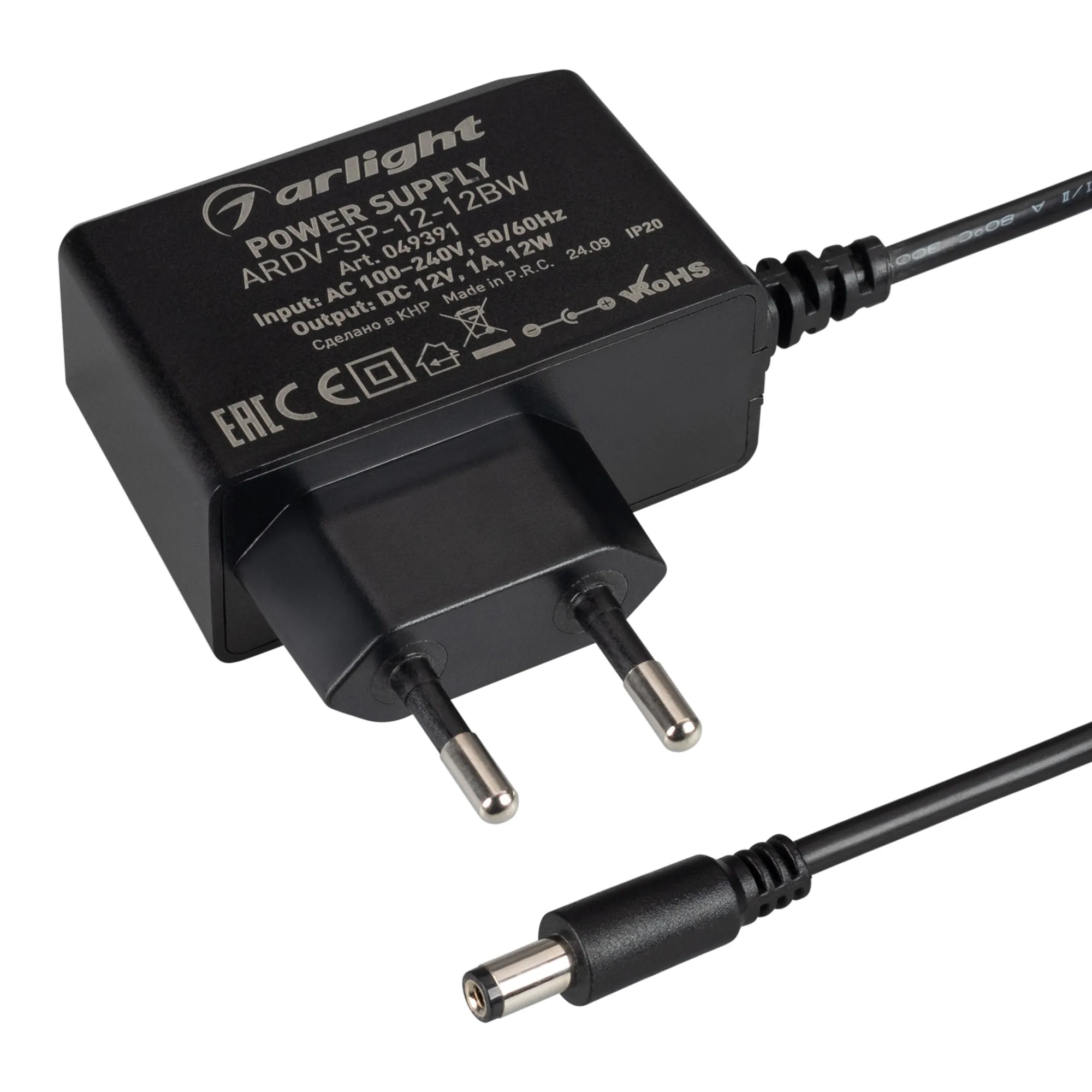 Блок питания ARDV-SP-12-12BW (12V, 1A, 12W) (Arlight, Адаптер, 5 лет)