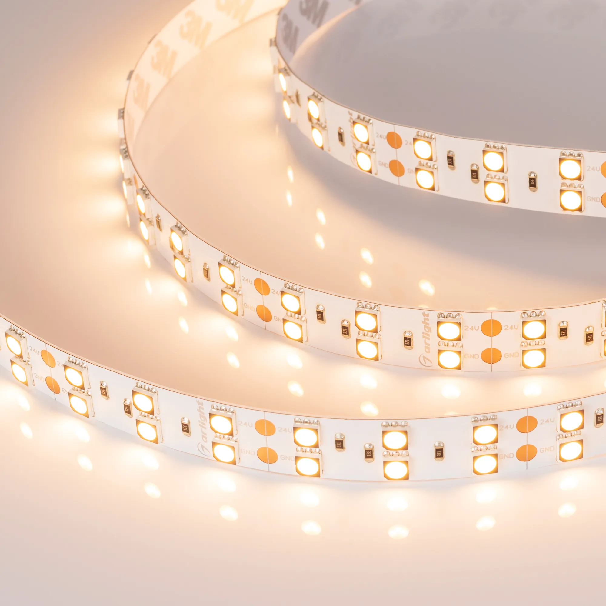 Лента светодиодная RT-B120-15mm 24V Warm3000 CRI98 (28.8 W/m, IP20, 5060, 5m) (Arlight, Открытый)